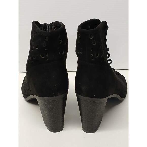 Bella Marie Laced Tie Ankle High Heels Open Toe Dress Casual Faux Suede 10 - Picture 8 of 8